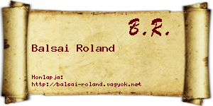 Balsai Roland névjegykártya